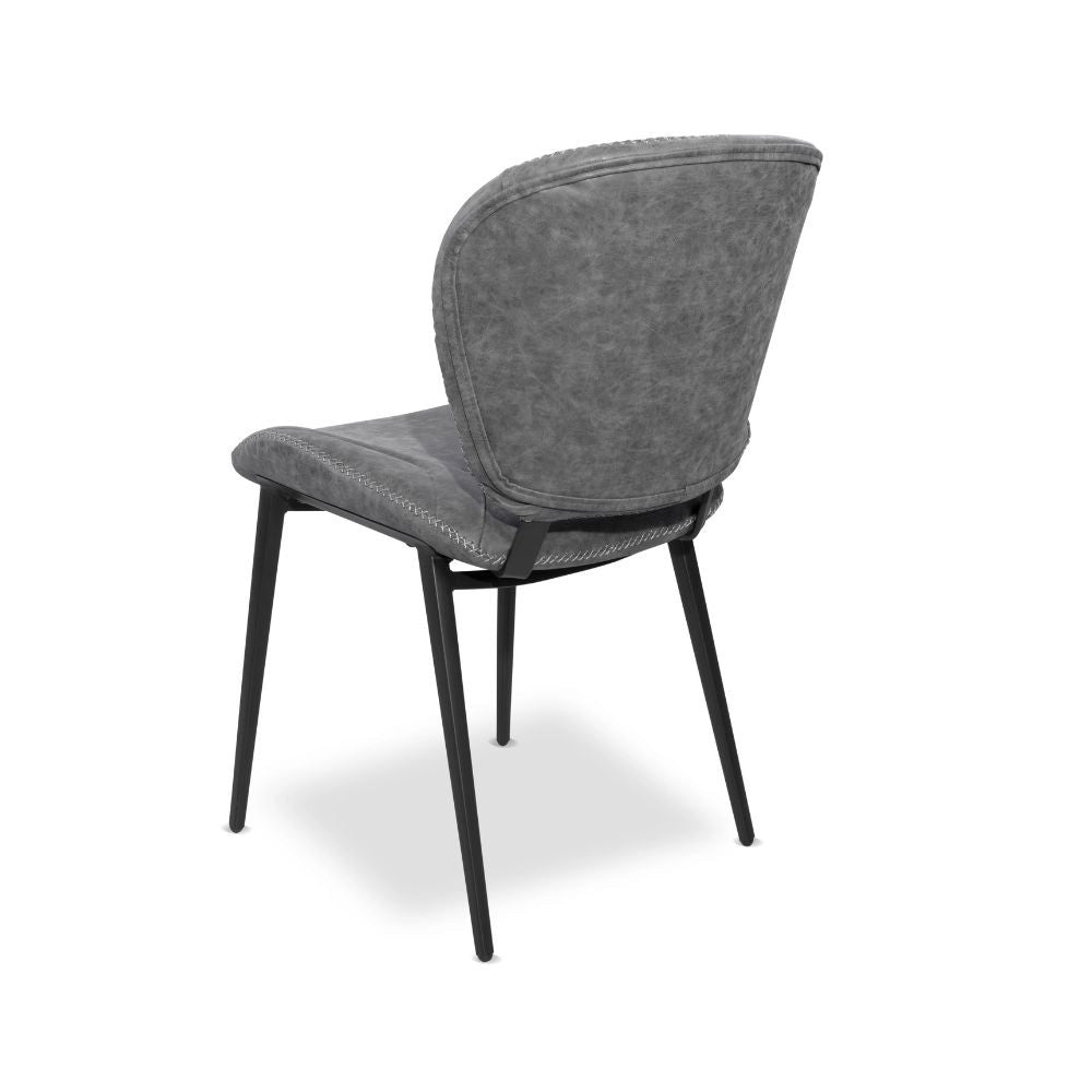 Set 2 Sedia con gambe in metallo nero colore grigio chiaro Elice