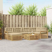 Set di divani da esterno con cuscino 7 pcs Bianco e Beige 3390793