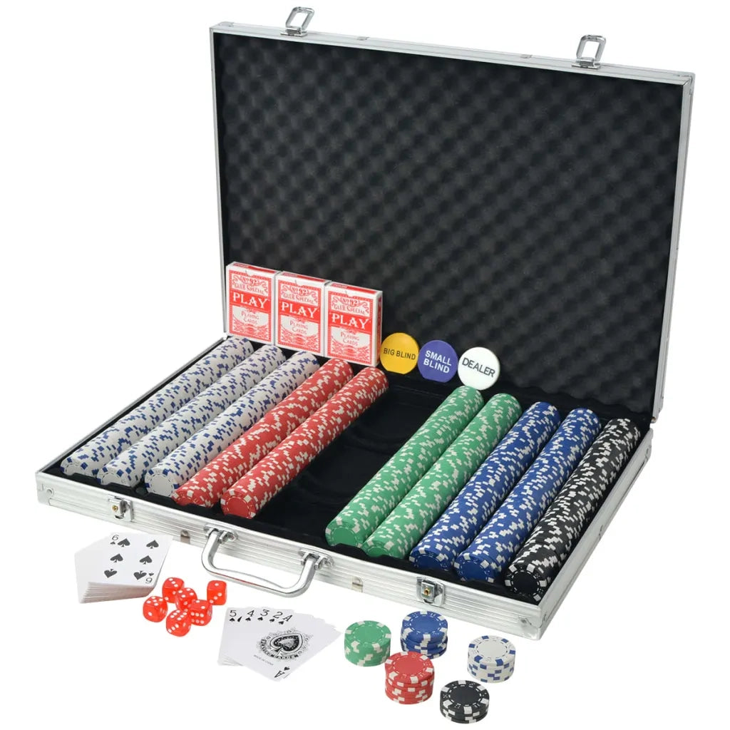 Set da Poker con 1000 Chips Alluminio CFW8370576