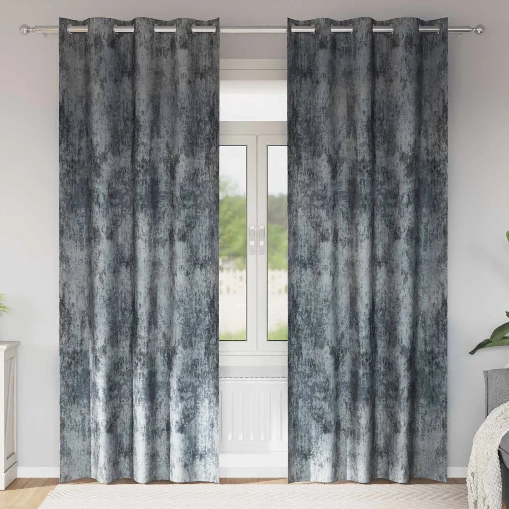Tende in Velluto 2 pz Grigio Argento 245 x 140 cm Velluto