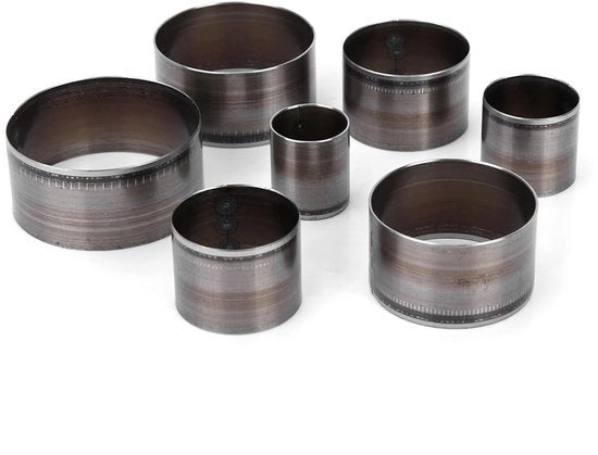 Set di punzoni cilindrici per precisione - 7 pezzi - contenitore di archiviazione - varie misure 20/25/30/40/45/50 mm - taglio preciso