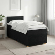 Letto box spring con materasso Nero 100 x 200 cm Tessuto 3451393