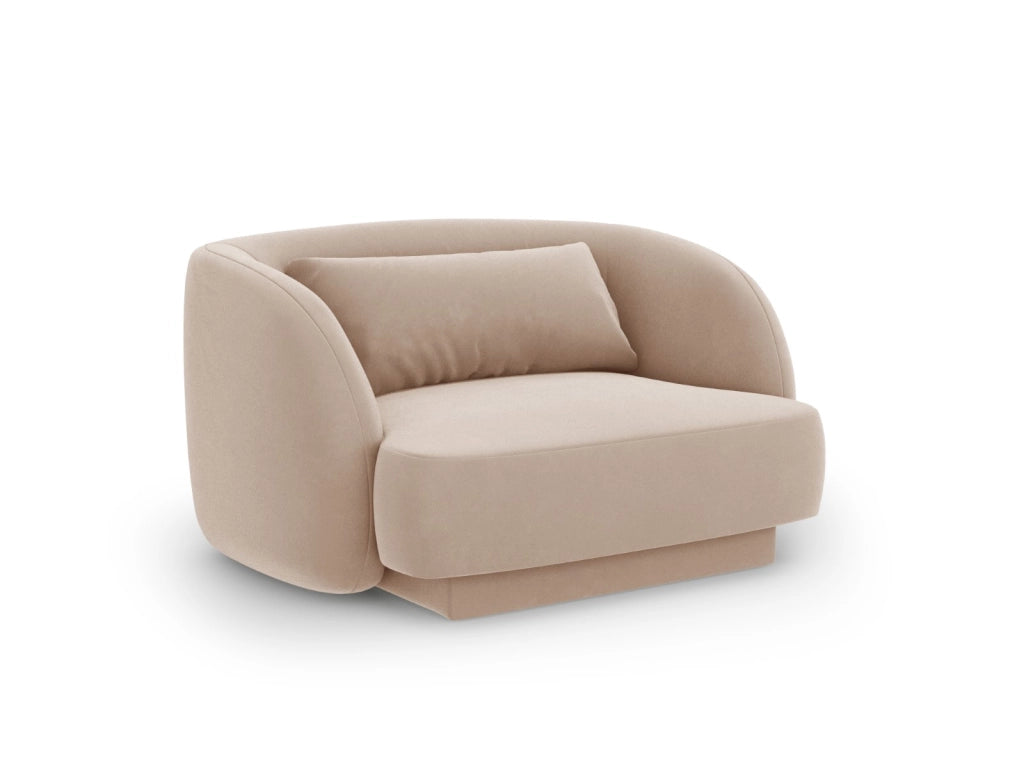 Cosmopolitan Design - Poltrona "Tulum" in velluto beige 