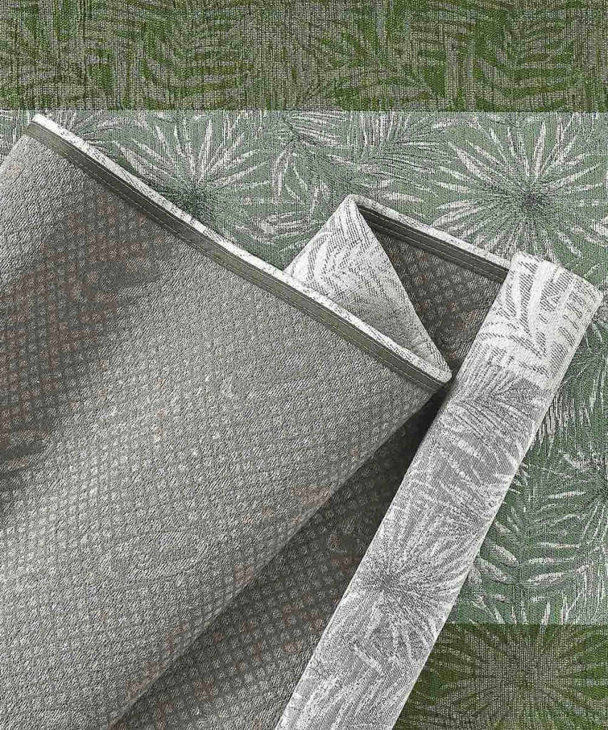 Tappeto passatoia moderno MALESIA SABBIA disegno giungla tropicale natura foglie felci, arredo cucina corridoio multiuso lavabile antiscivolo cm.55x240
