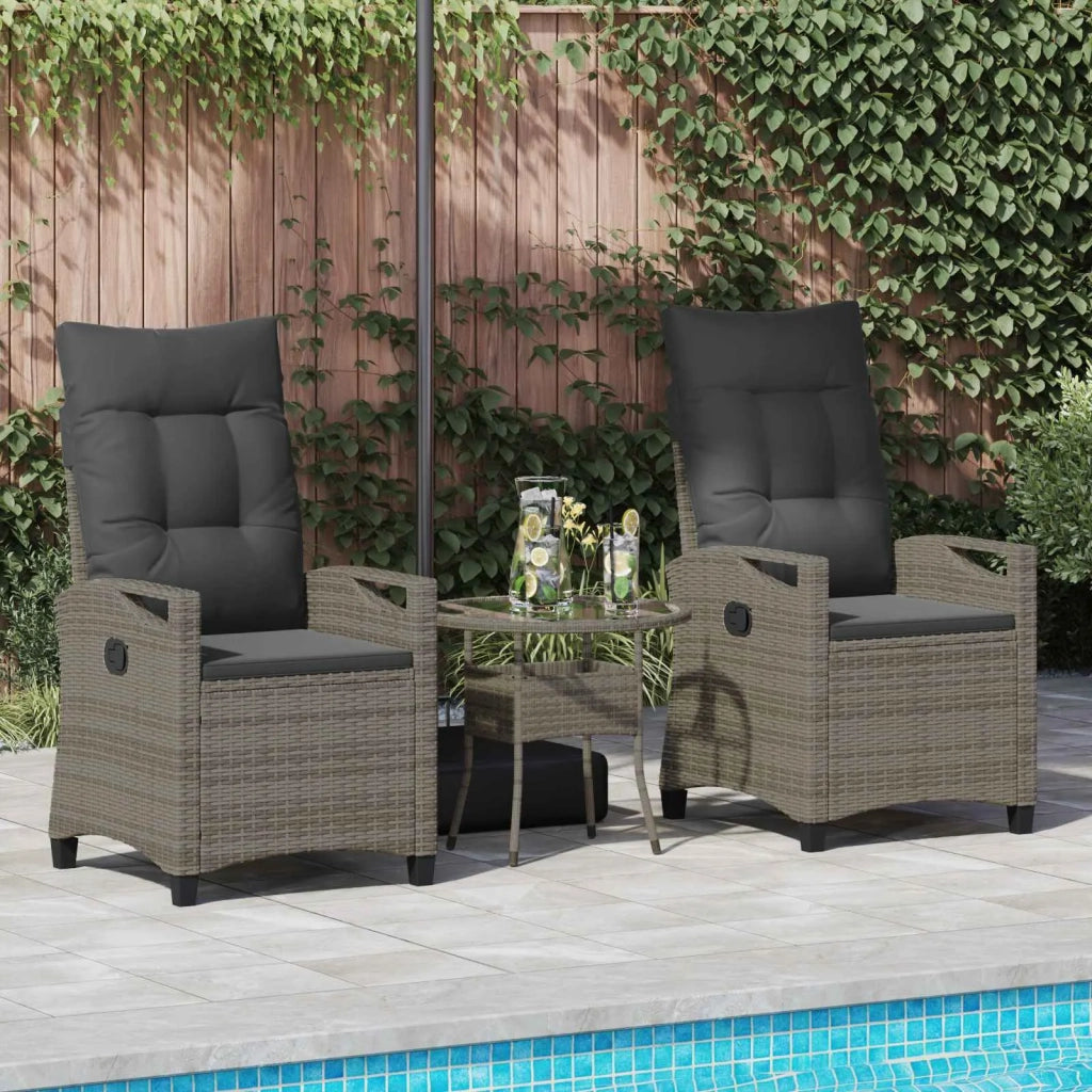 Sedia da Giardino 2 pcs Grigio e Grigio Scuro 56 x 60 x 112 cm