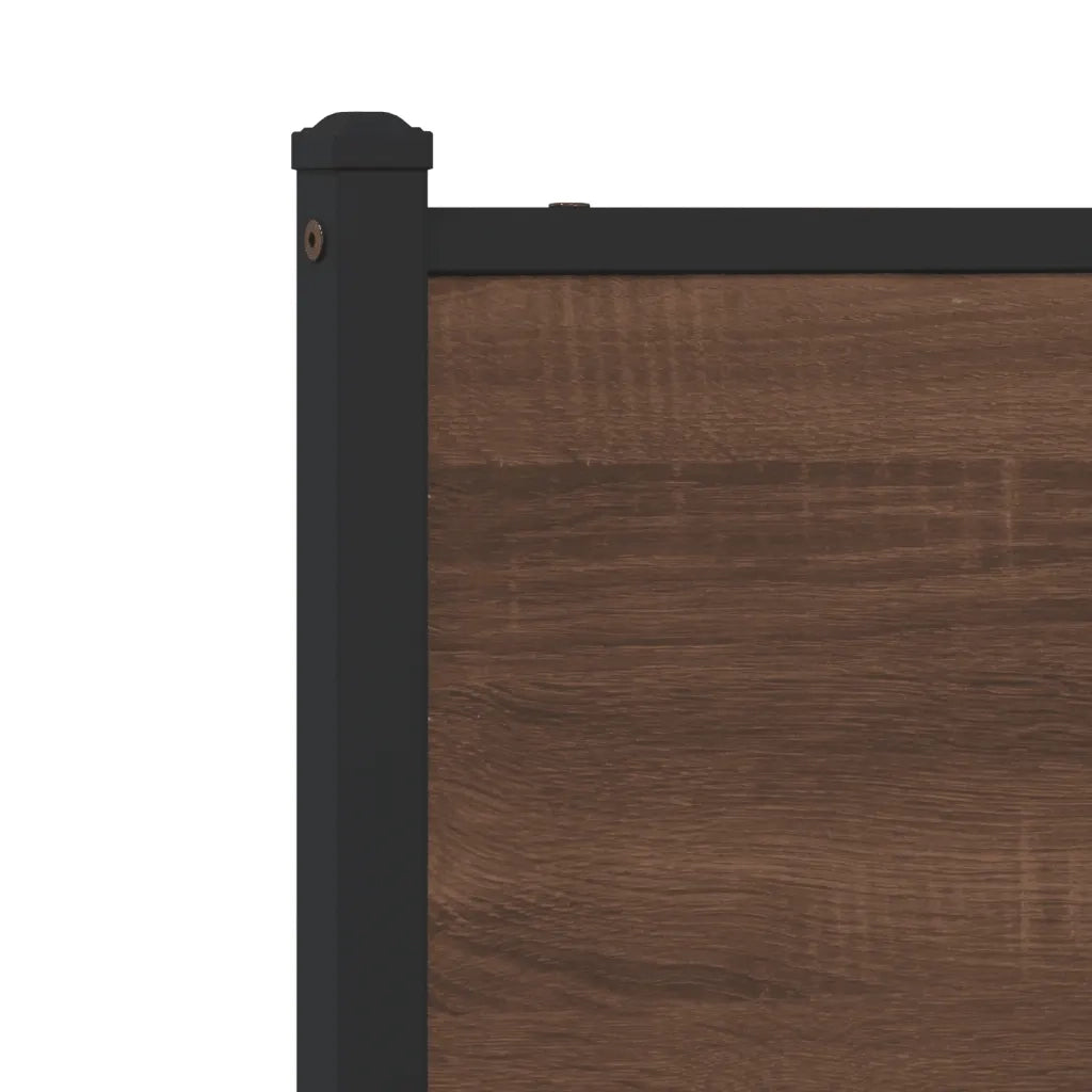 Letto singolo | Letto per adulti | Giroletto senza Materasso in Metallo Rovere Marrone 90x200 cm