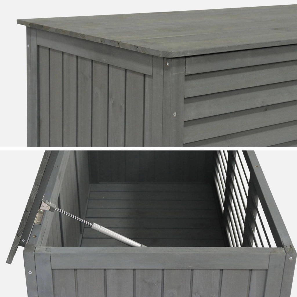 Cassapanca in legno di abete 330l, grigio