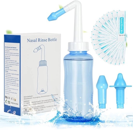 Kit di Pulizia del Naso 300ml - Pulitore del Naso - Flessi per il Naso - Doccia del Naso - Irrigazione del Naso - Senza BPA con 40 Kit di Pulizia del Naso

Specifiche tecniche:
- Capacità: 300ml
- Contenuto: 40 kit di pulizia del naso