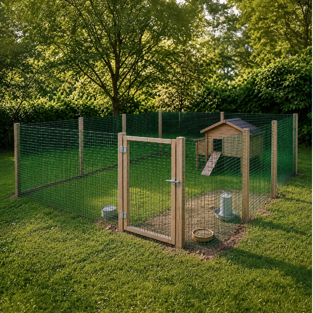 Rete Metallica Verde Rivestita in PVC Maglia Quadrata 12x12 mm per Recinzioni Giardino Orto Pollai Protezione Alberi Rete Elettrosaldata Rigida Varie Misure  1x10Metri