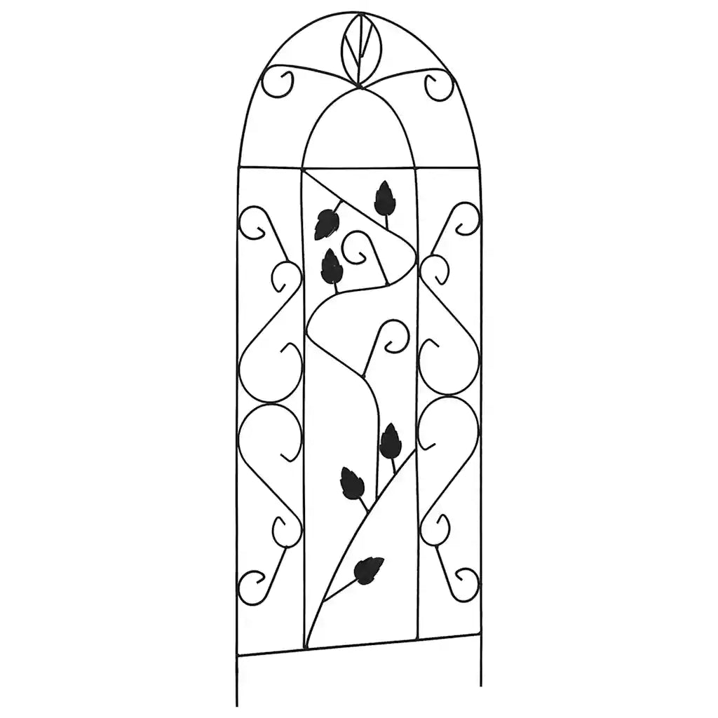 Supporti da Giardino per Piante 3 pz Neri 40x100 cm in Ferro 47099