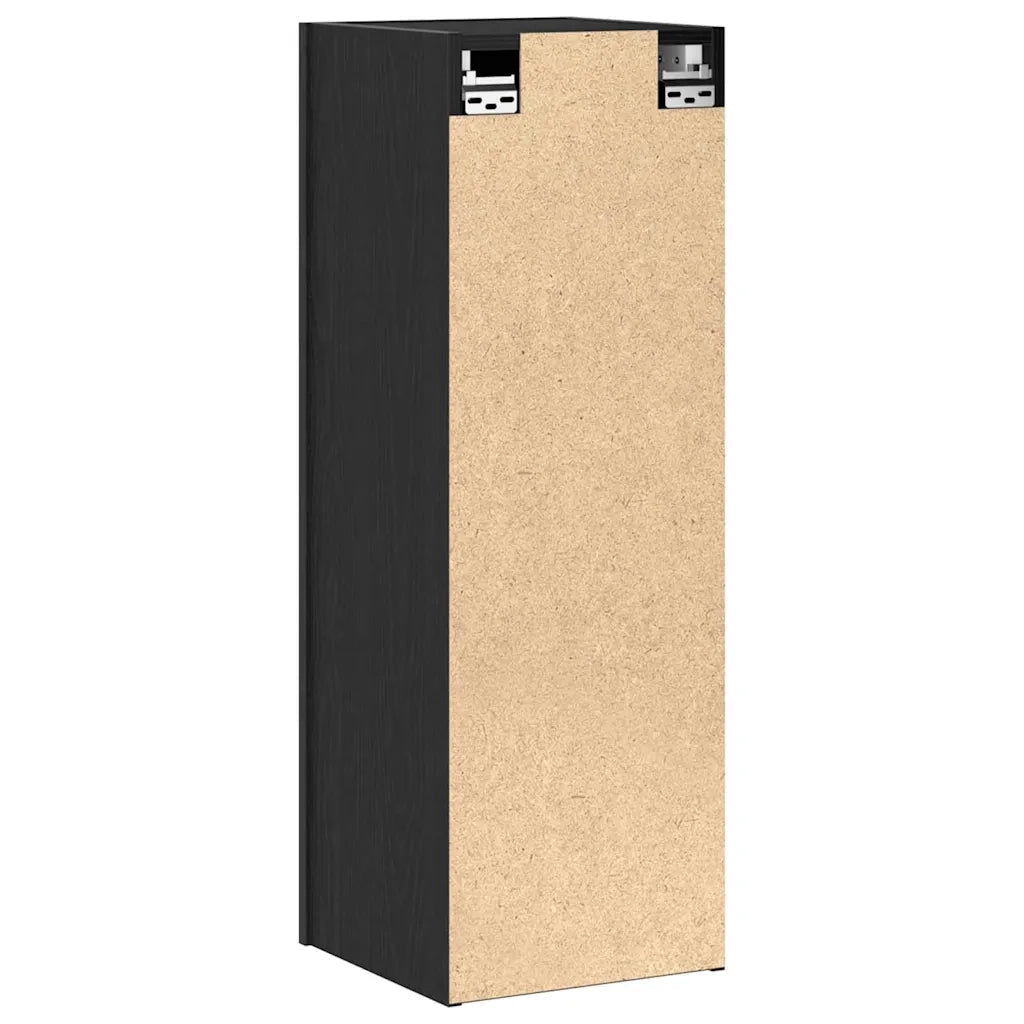Mobile TV da Parete 2 pz | Armadietto TV | Mobile Porta TV Rovere Nero 30,5 x 28,5 x 90 cm