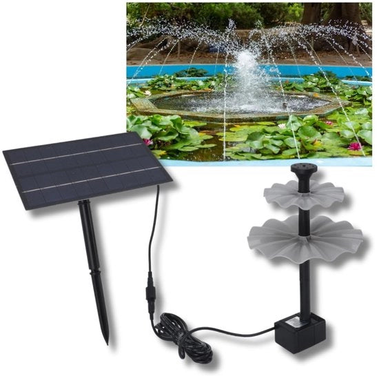 Pompa Solare 200L/H - Fontana per Giardino con Pompa - Fontana per Giardino Esterno - Ornamenti Acquatici - Flessibile Regolabile - Efficace nell'Energia