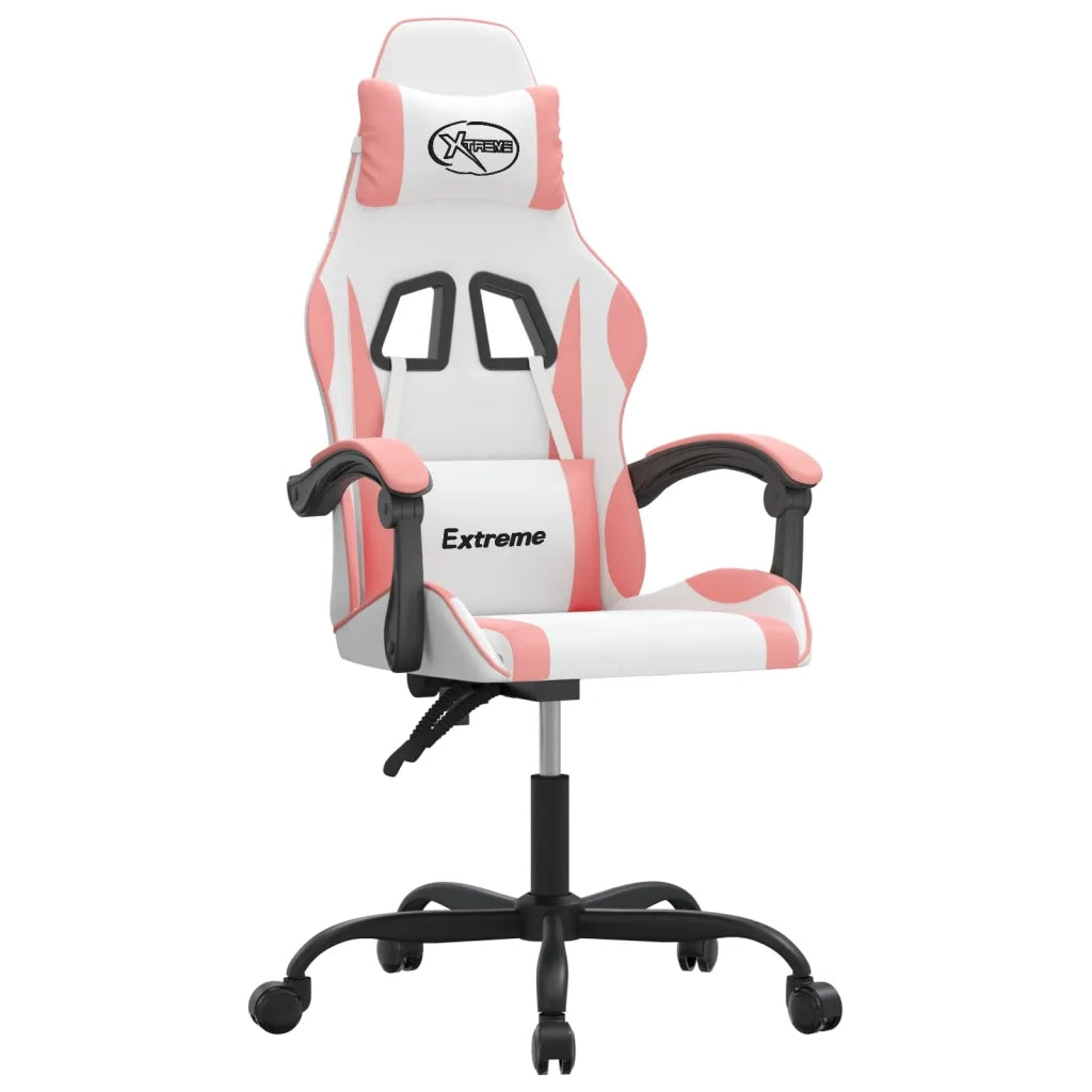 Sedia da Gaming Bianco e Rosa in Similpelle 3143875