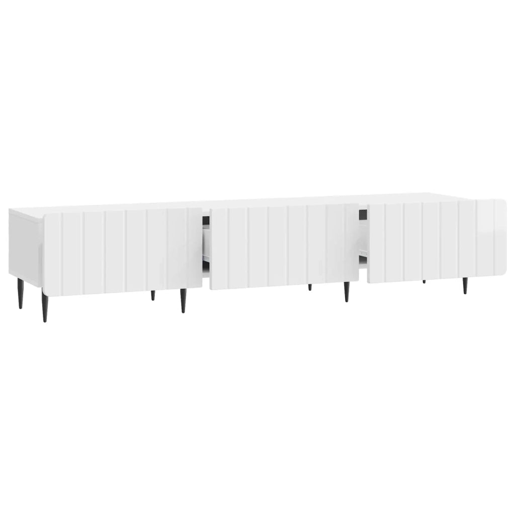 Mobile TV | Armadietto TV | Mobile Porta TV Bianco Lucido 147 x 34,5 x 32 cm Legno ingegnerizzato