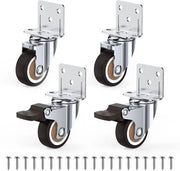 32 mm ruote per mobili con piatto di montaggio L a sezione spessa. Ruote pesanti con capacità di carico di 45 kg. Ruote per mobili con 2 freni e 2 senza. Ideali per ruote di rotazione per vasi di fiori, nursery e tavoli da salotto (set da 4).