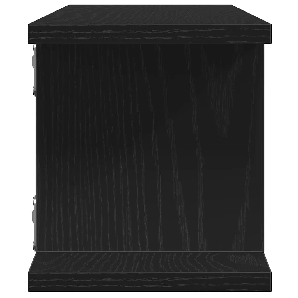 2 pz Mensole da Parete | Scaffali a Parete | Ripiano a parete Rovere Nero 75x18x20 cm in Truciolato