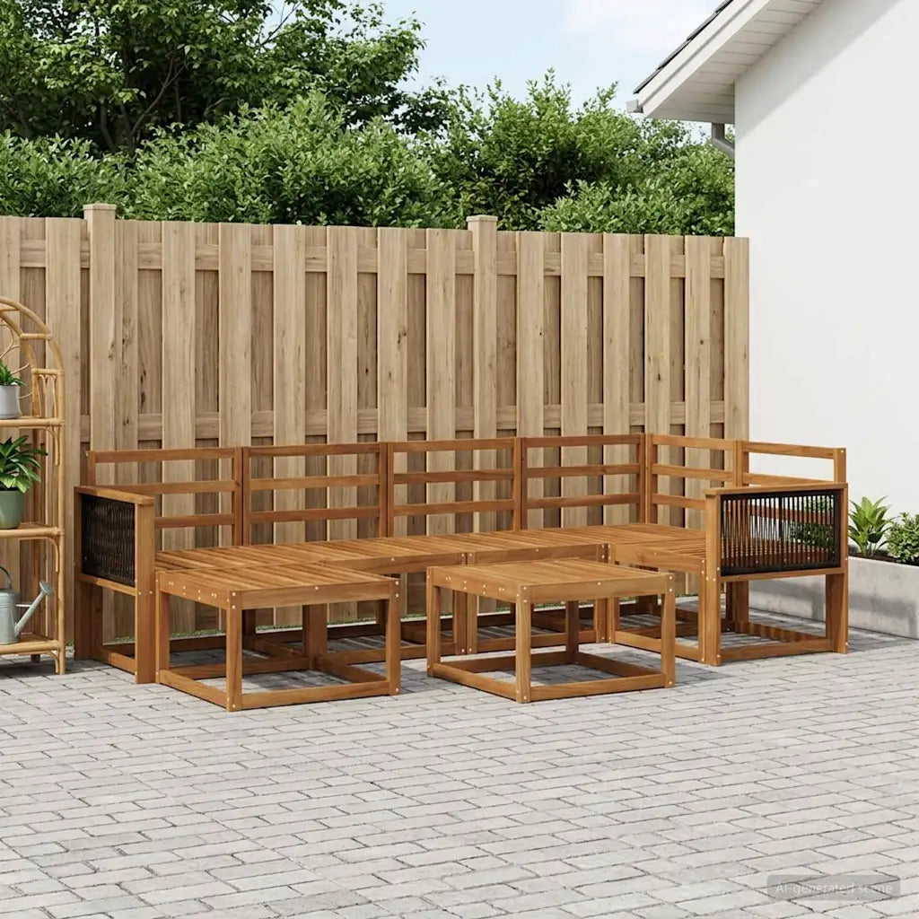 Set di divani da esterno 7 pcs Naturale