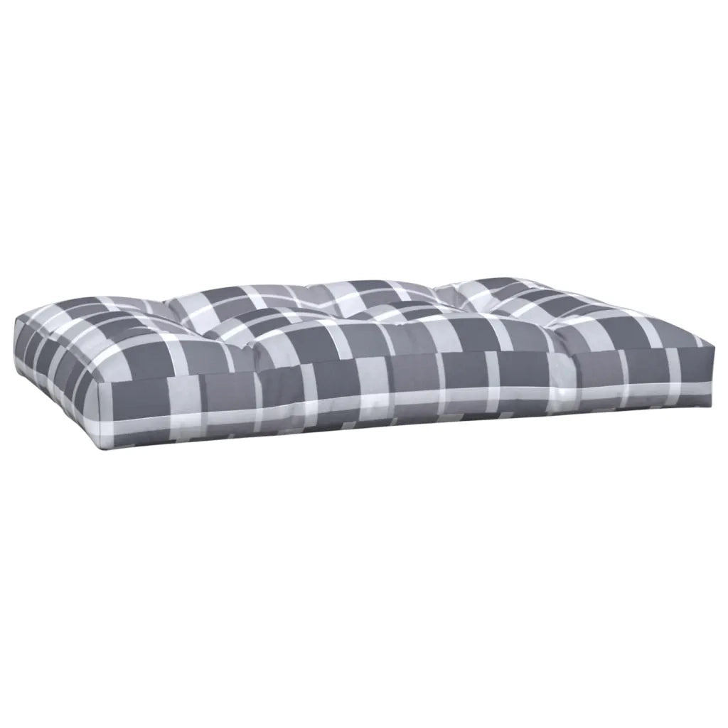 Cuscini per Pallet 2 pz Grigi a Quadri in Tessuto 360747