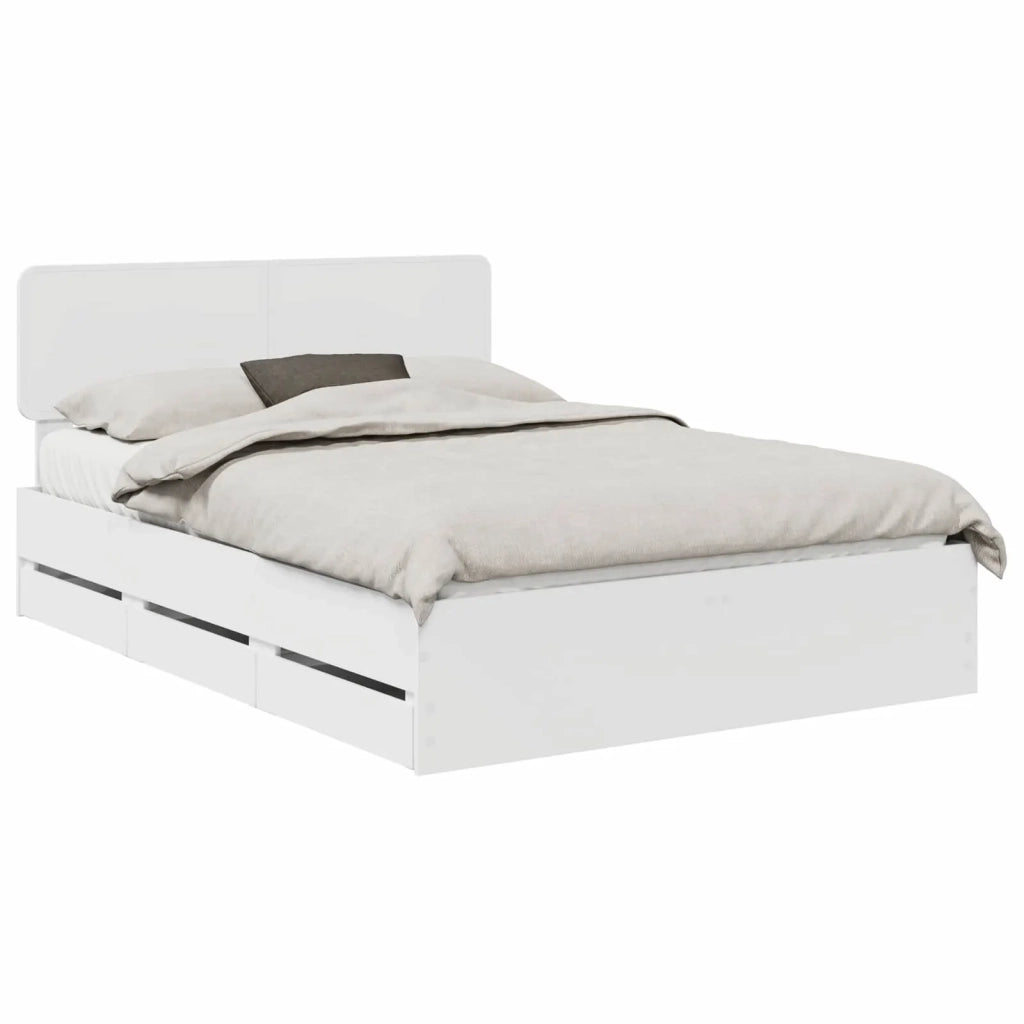 Struttura del letto-Giroletto-Rete del Letto Bianco 150 x 200 cm Legno ingegnerizzato 237540