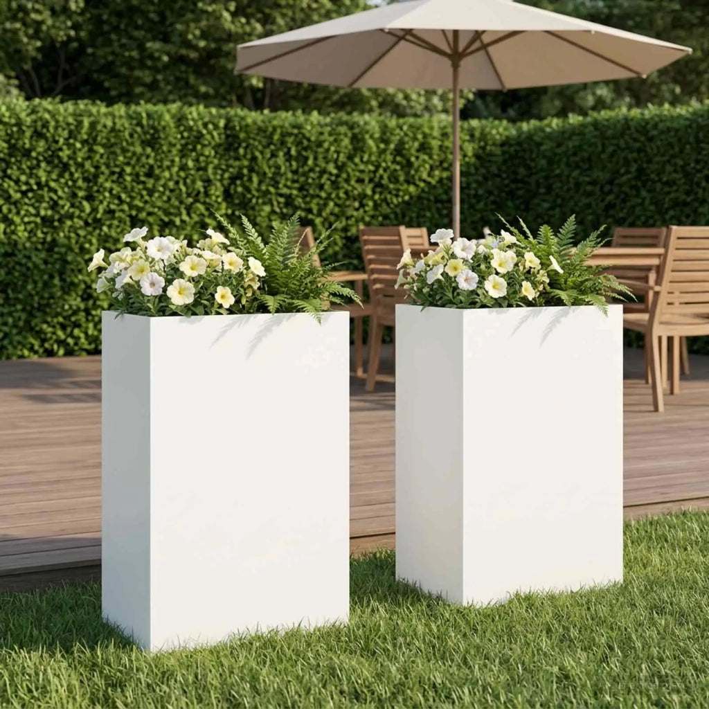Vaso da giardino 2 pz Bianco 50 x 40 x 75 cm 8005669