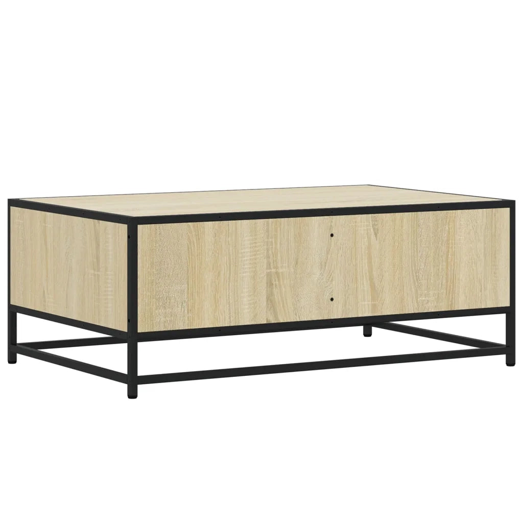 Tavolino-Tavolino da soggiorno-Tavolo Rovere Sonoma 90x57x35 cm Legno Multistrato e Metallo