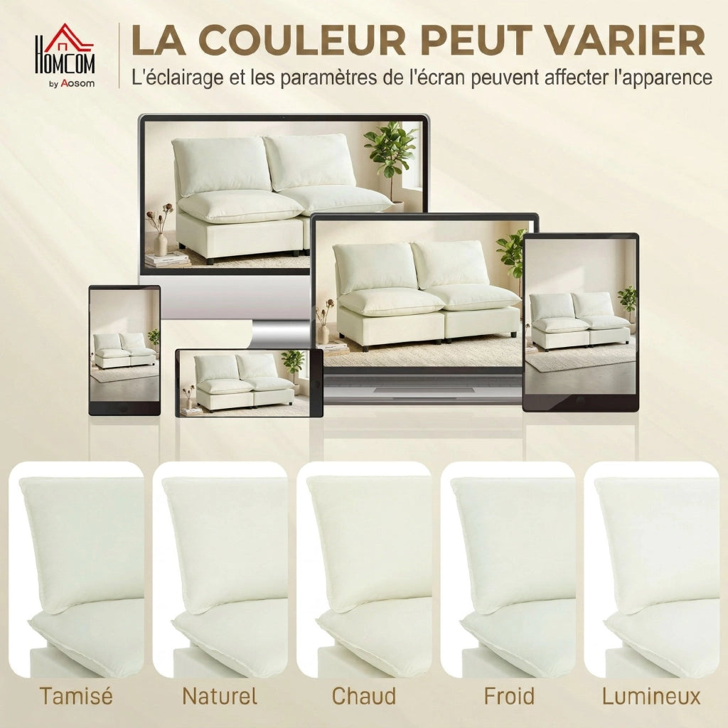 Divano 2 posti senza braccioli ¨C Minimal ¨C crema 146 cm
