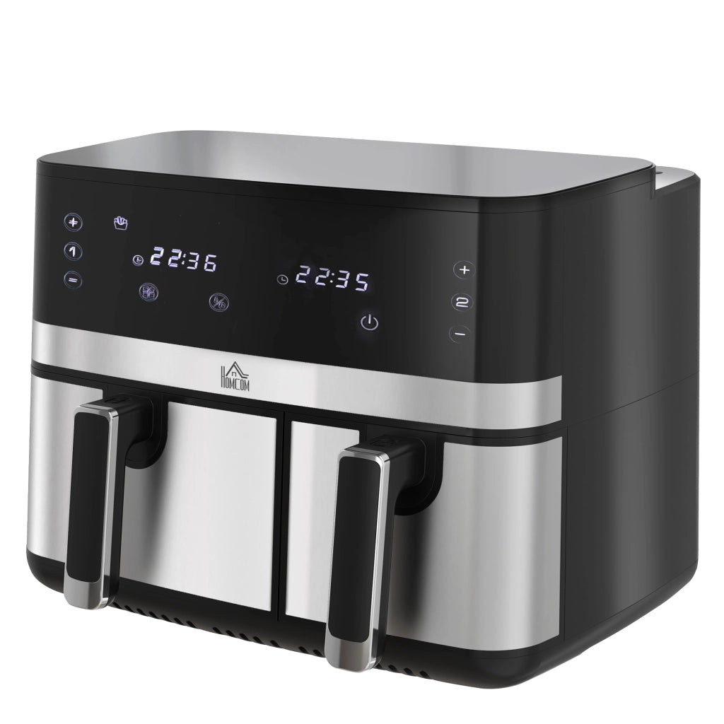 Friggitrice ad aria 2700W ¨C Xylo ¨C 8 programmi, 41,8x39,2x31,1 cm, nero e argento