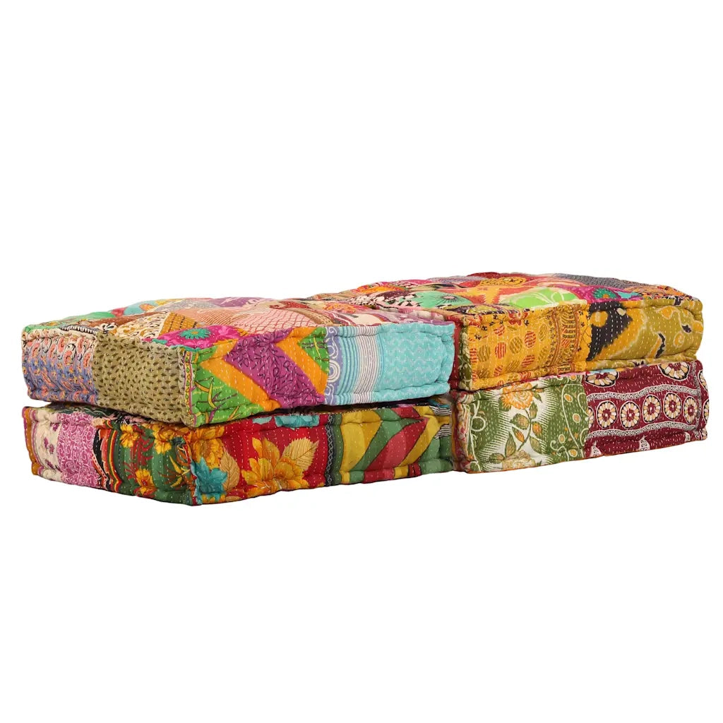 Pouf Modulare a 2 Posti in Tessuto Patchwork 244985
