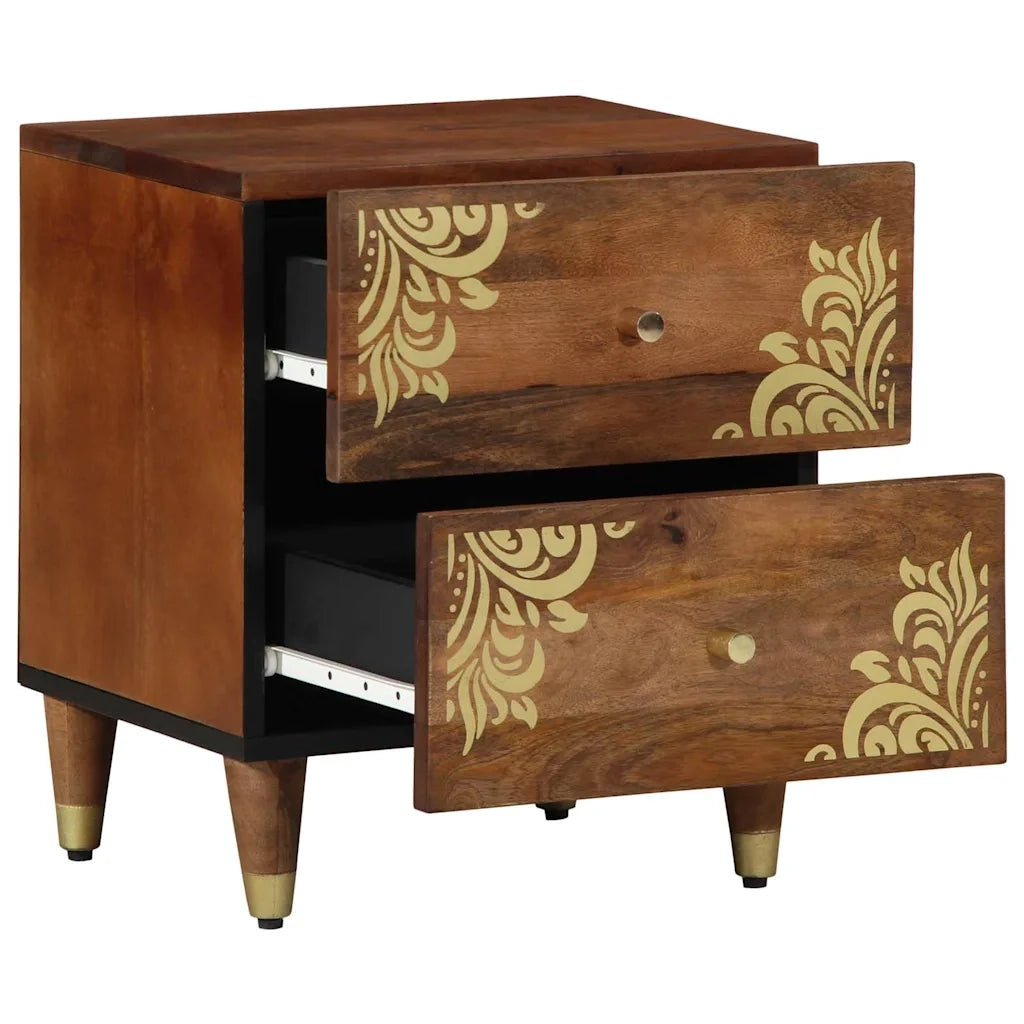 Set di 2 Comodini | Armadio da Notte | Mobiletto da notte Marrone miele 40 x 33 x 46 cm