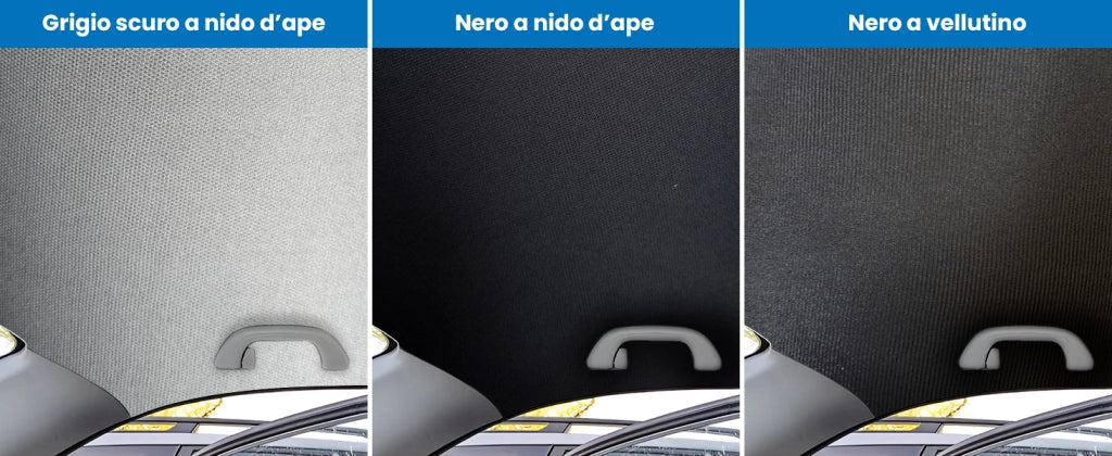 Kit Riparazione Tessuto Cielo Auto - Nido D'ape Nero Con 1 Colla a Pennello - Misura 1,50 x 3 m - Adatto anche per Pannelli Portiere e Pantoni