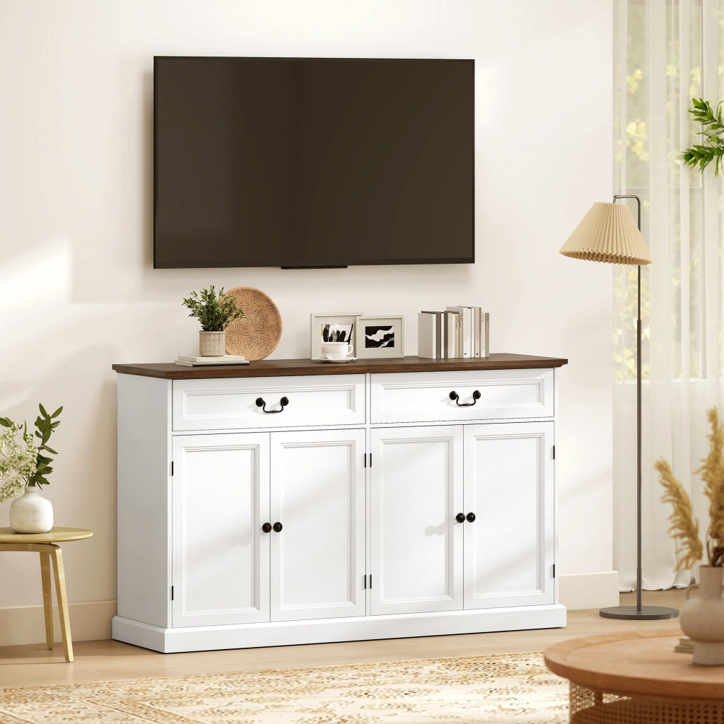 Credenza ¨C zephmum ¨C bianco e marrone 140x40x85cm