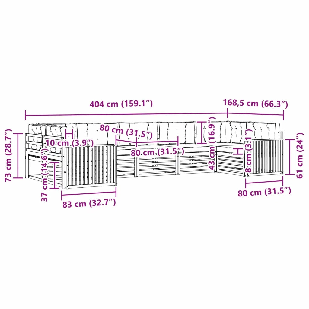 Set di divani da esterno 7 pcs Bianco e Beige 3391083