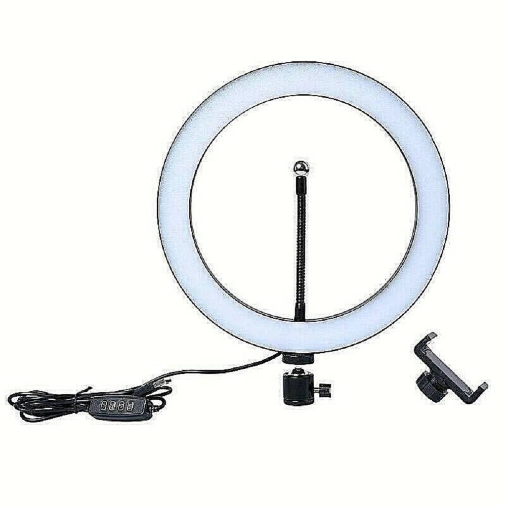 Trade Shop - Led Ring Light Con Treppiedi Lampada Anulare Per Selfie Streaming Dal Vivo -
