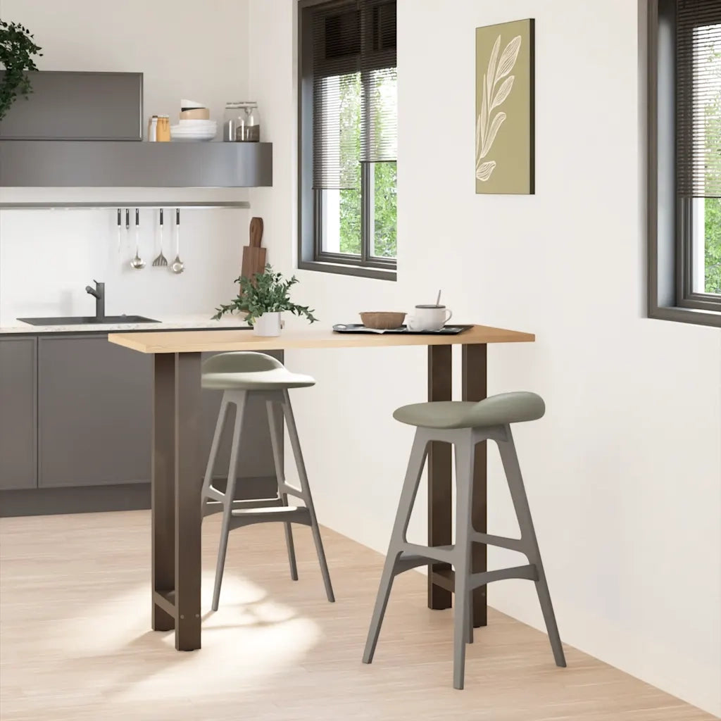 Gambe per tavolo da bar in acciaio naturale 2 pz 50x(100-101) cm in acciaio 4013343