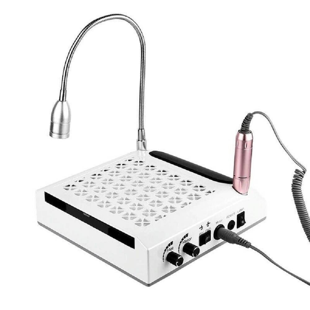 Trade Shop - Kit 4 In 1 Estetista Aspiratore Fresa Lampada Manicure Pedicure Nail Art Unghie -