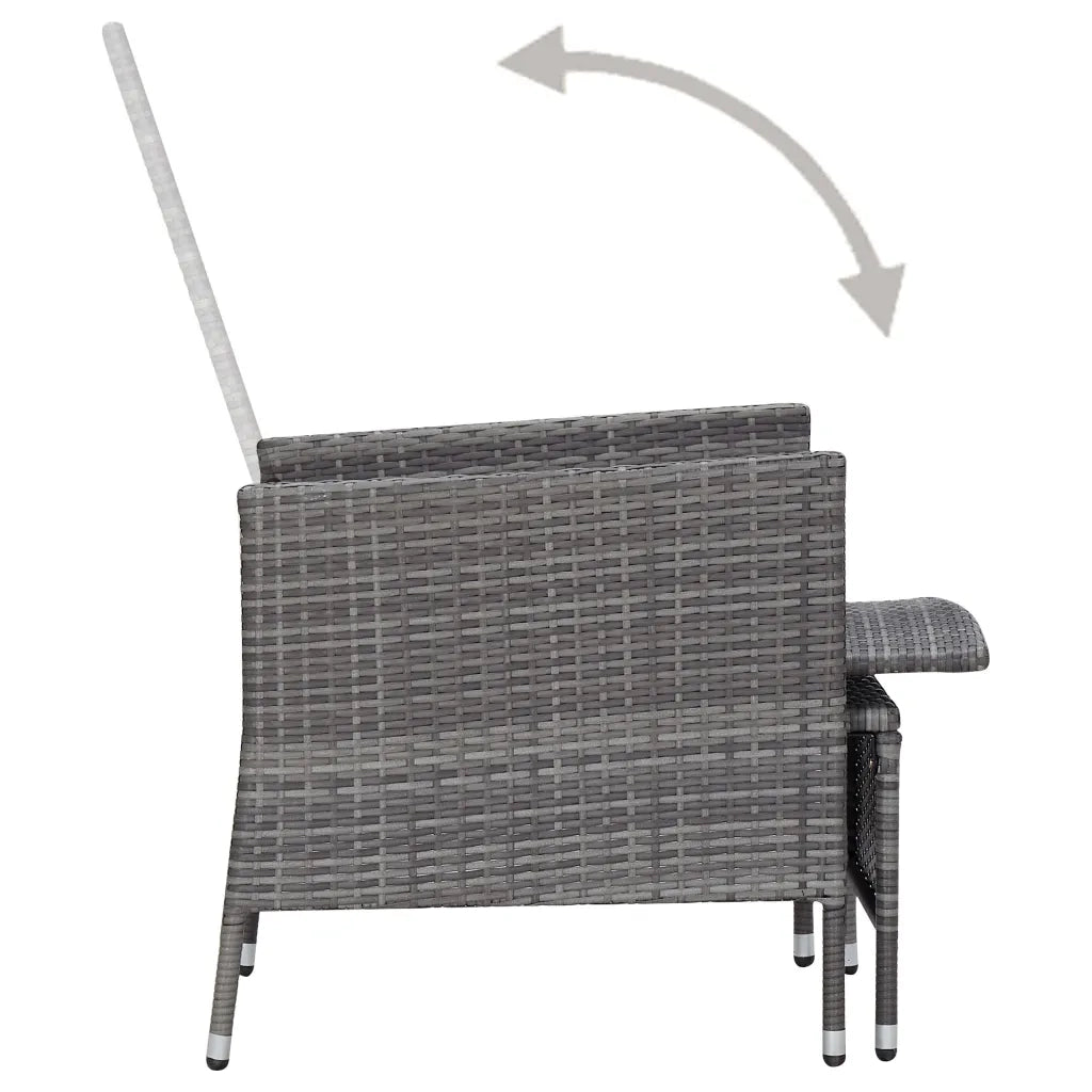 Set Divani da Giardino 2 pz con Cuscini in Polyrattan Grigio 310233