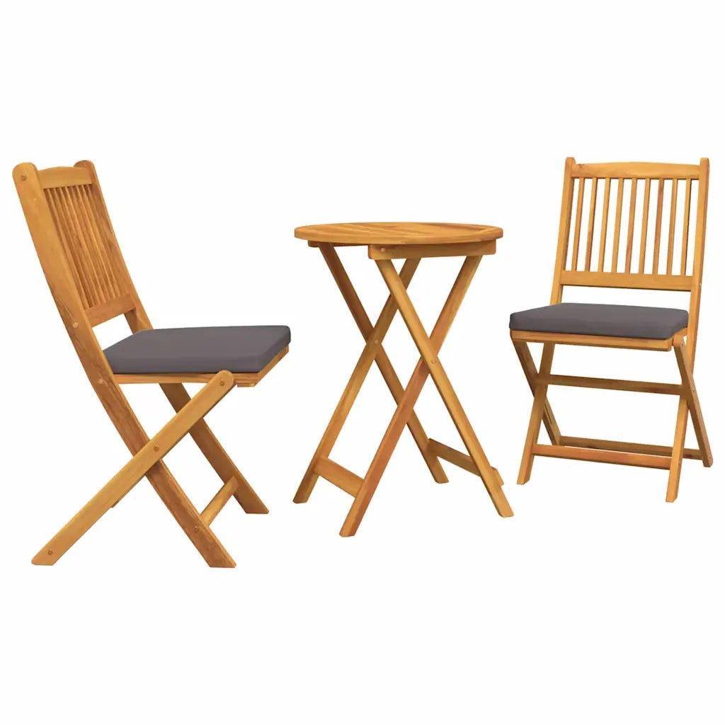 Set Bistro da Giardino 3 pcs Marrone Legno di Acacia Massello 42000949