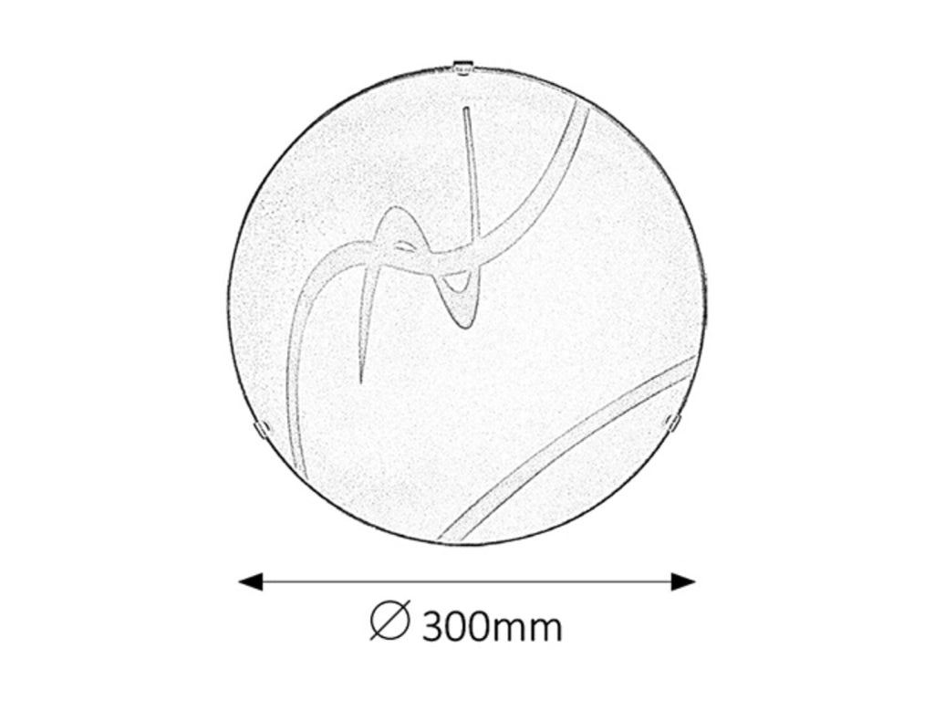 Plafoniera vetro tonda 30cm E27 bianca Rabalux Soley