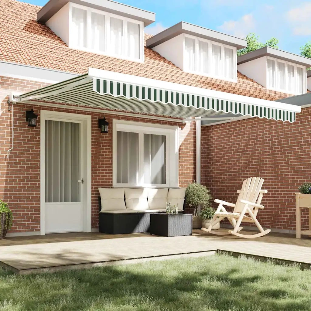 Telo di ricambio per tenda da sole Verde e Bianco 380 x 295 cm 42000658