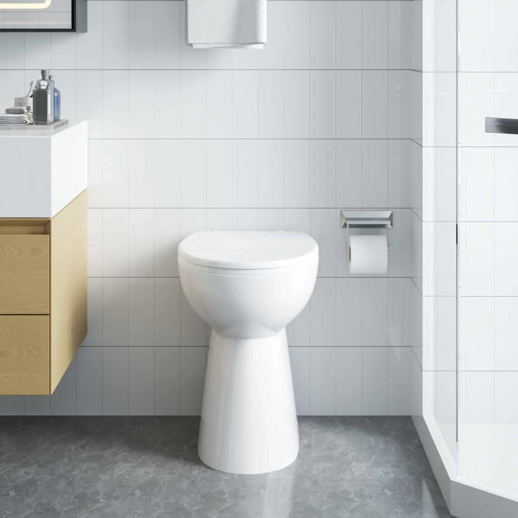 WC Senza Brida 7 cm Altezza Extra Chiusura Rallentata Bianca 145779