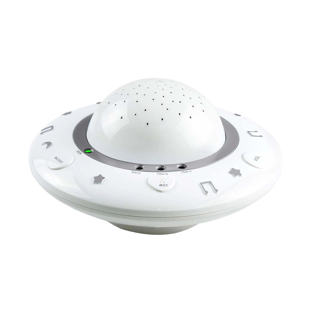 Luce notturna musicale per bambini modello BC-125GS con ninne nanne e rilevamento sonoro Bianco / Grigio Alecto