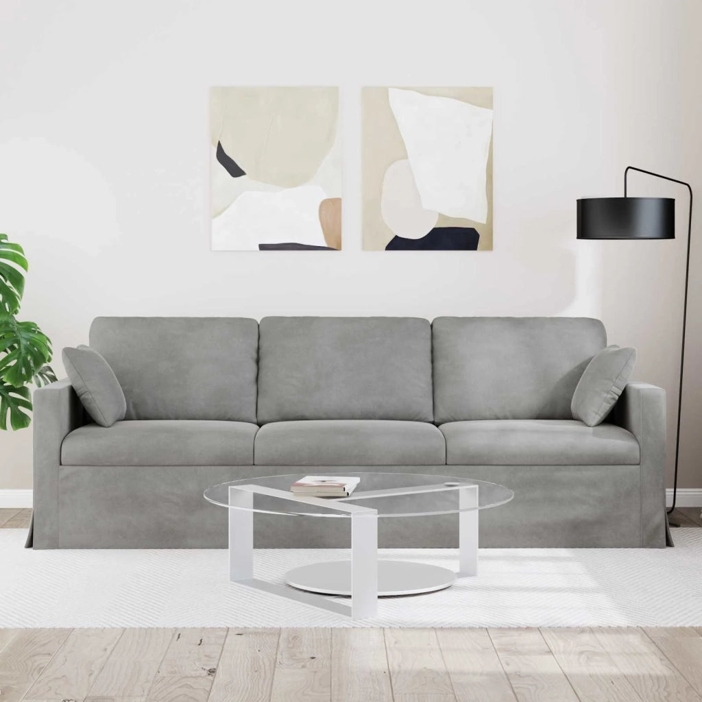 Divano Grigio chiaro 228 x 78 x 80 cm Velluto