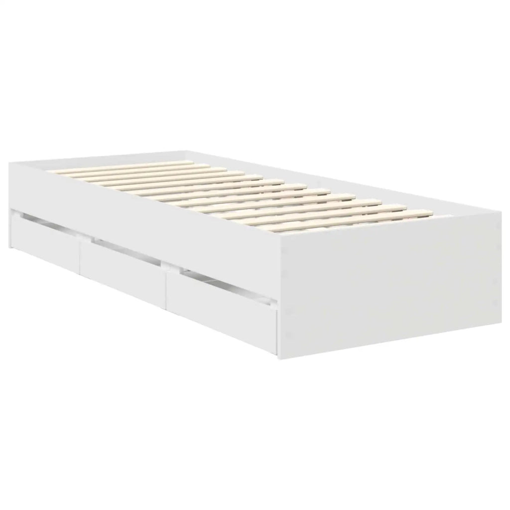 Struttura del letto-Giroletto-Rete del Letto Bianco 75 x 190 cm Legno ingegnerizzato 649703