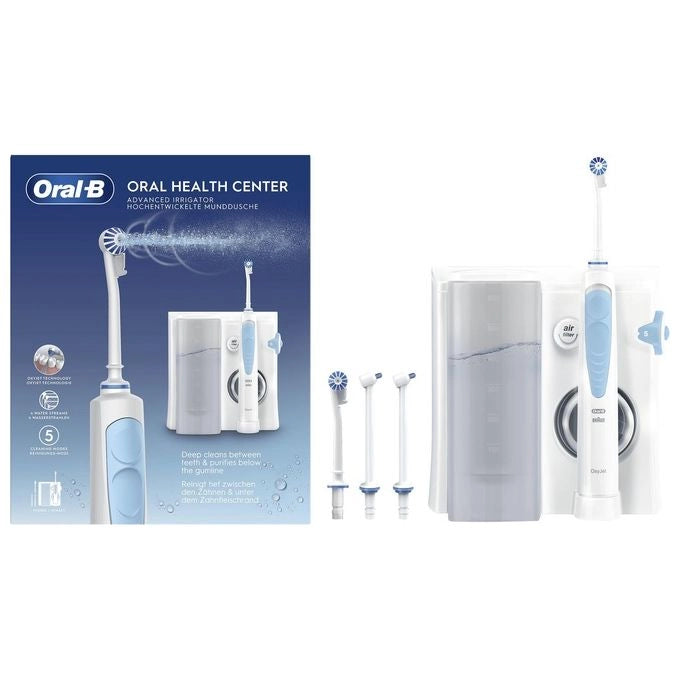 Oral-B Idropulsore Health Center Avanzato Tecnologia Oxyjet 5 Modalita' 600 ml 4 Beccucci colore Bianco