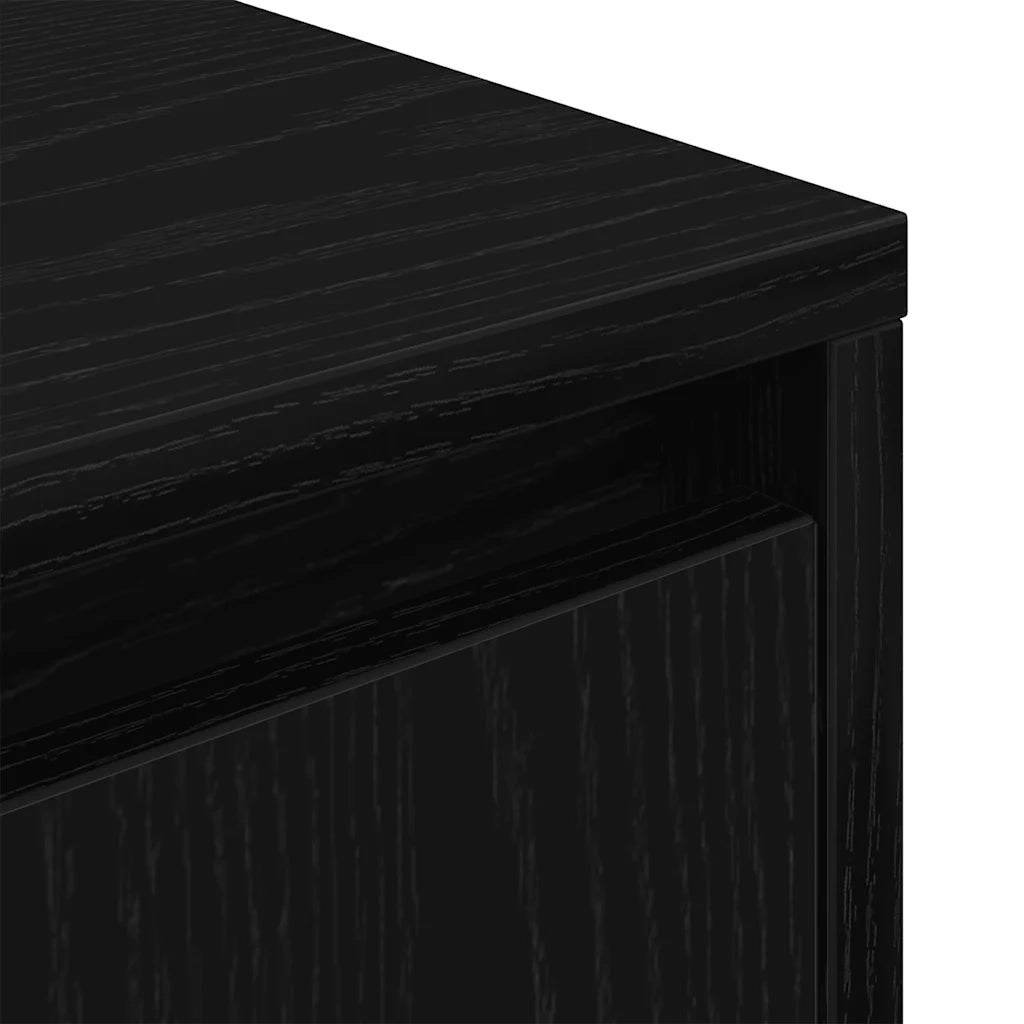 Comodino | Armadio da Notte | Mobiletto da notte con Luci LED Nero 38x34x50 cm