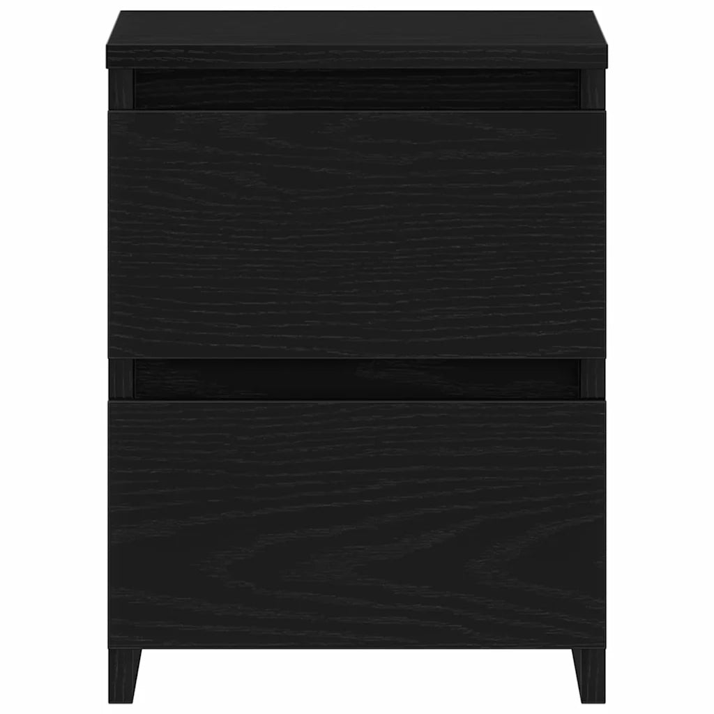 Armadio da Notte con cassetto 2 pcs Rovere Nero 30 x 30 x 40 cm 861989