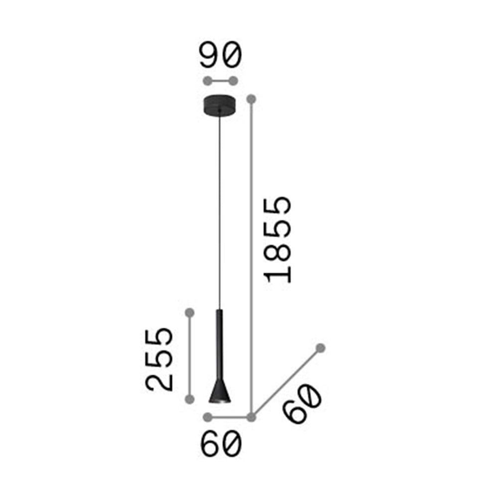 Sospensione Moderna Diesis Metallo Cromo Led 7W K 3000Luce Calda