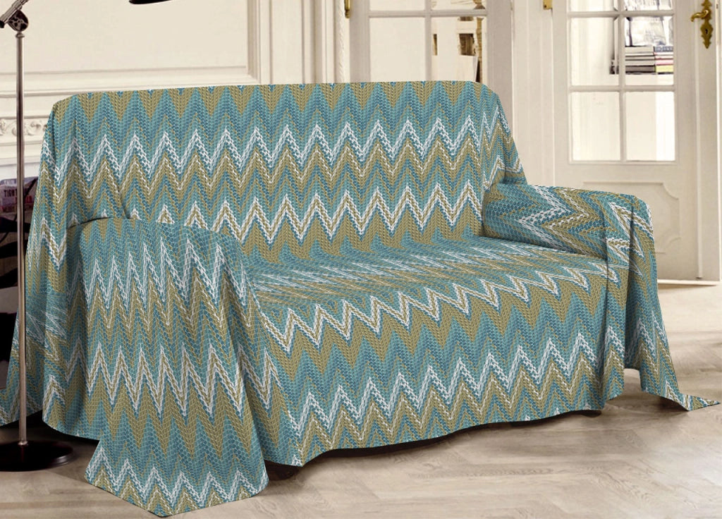 Telo Arredo Multiuso Linea Pensieri Delicati 100% Cotone Disegno Spinato - Singolo - Verde