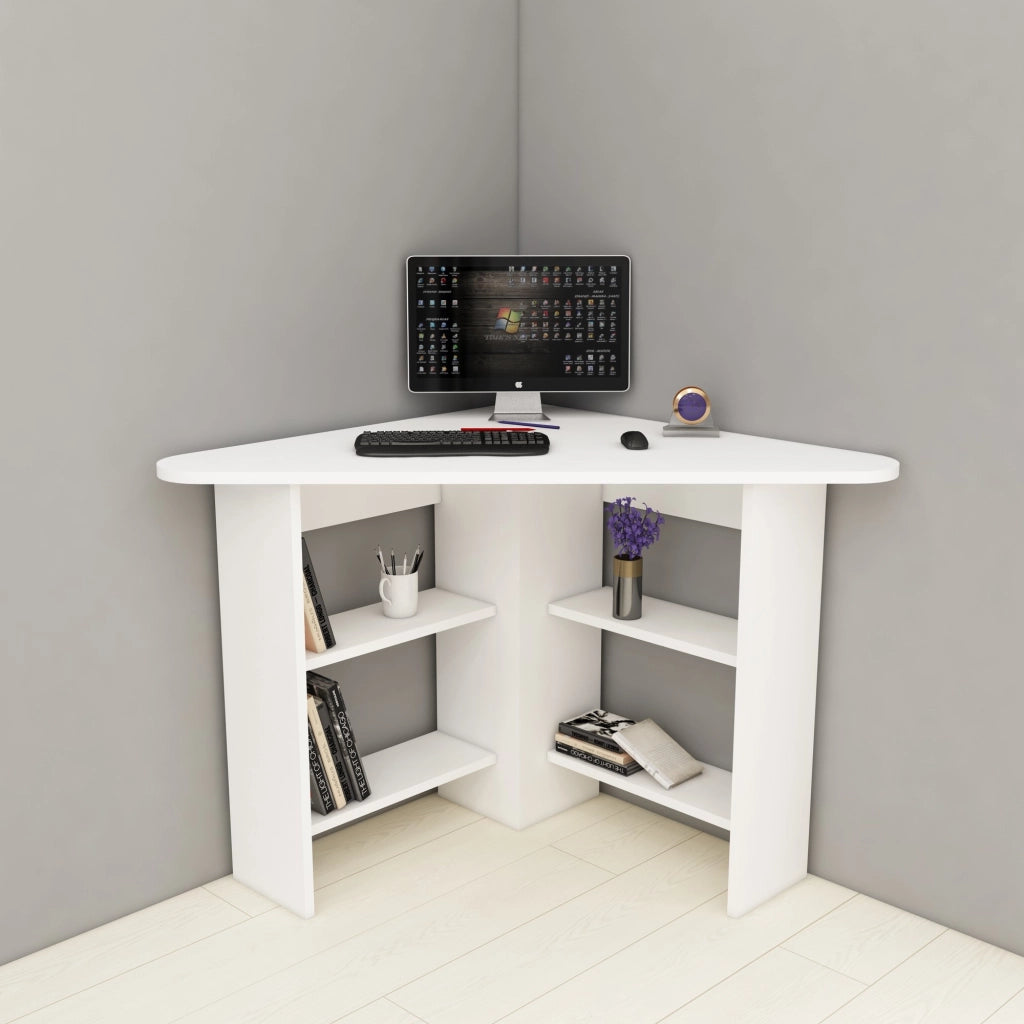 Scrivania "Corner" in legno - 80 x 80 x 73 cm - Bianco
