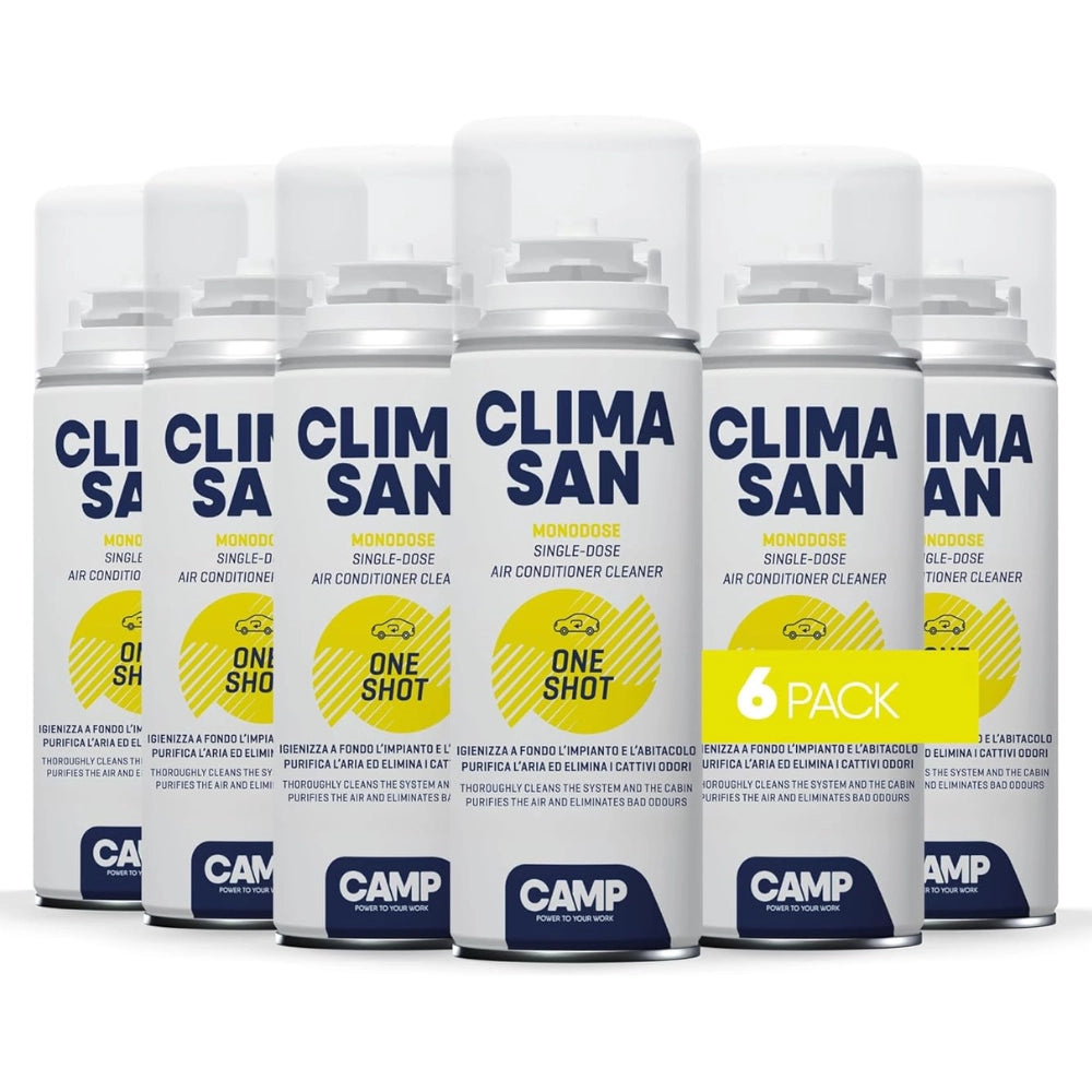 Kit 6 pezzi igienizzante camp climasan oneshot spray climatizzatori auto 200ml